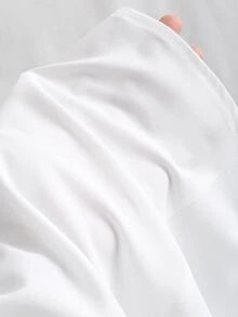 Sweetra Camisa de unicolor con ajuste entallado y mangas gigot, para mujer, primavera/verano, informal - Blanco - Ver 7