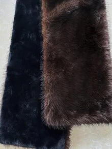 Allurite Women's Solid Color Toca Faux Fur Cape, Winter,Party Dinner Big Dark Brown Fur Cape For Holiday Party Clothes Elegant - Coffee Brown - View 7