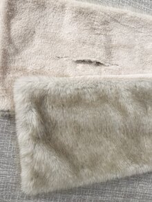 Allurite Women's Solid Color Toca Faux Fur Cape, Winter,Party Dinner Formal Big Beige Fur Cape For Wedding Party Clothes Elegant - Beige - View 6