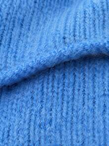 Holdful Holdful Autumn/Winter New Casual Versatile Solid Color Button Hooded Knit Cardigan - Blue - View 4