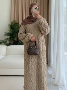 Solavon Women's Thick Warm Winter Long Sleeve Hooded Sweatshirt Fashion - Khaki - View 8