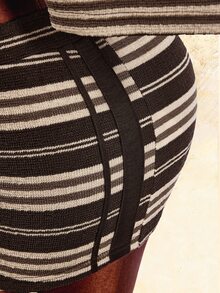 Amplova 女款棕色條紋拼接不對稱單肩上衣與短褲休閒性感日常兩件套，適合度假、白天、夏季、夜晚外出、夜店、海灘 - 卡其色 - 查看 9