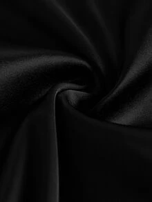 Pitira Tween Girl Elegant Formal Black Summer Satin Spaghetti Strap Bridesmaid Dress, Pleated Side Backless Gown With Bow For Party, Prom & Graduation - Black - View 7