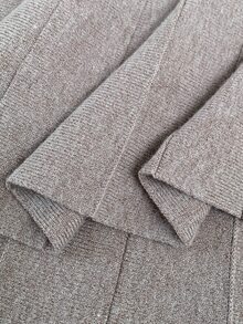 Modelyn Fuzzy Dusty Mauve Off Shoulder Knit Dress Dinner Tea Party Date Fall Romantic Elegant - Grey - View 6