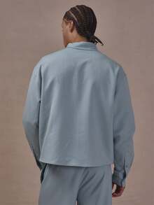 Musero Asymetric Collared Shirt Silver Hardwear Detail Co Ord Shirt Only Autum Winter Essentials - Blue - View 4