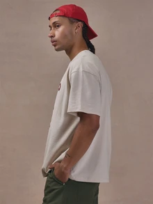 Musero Front Cracked Graphic Tshirt Short Sleeve Crew Neck Autum Winter Essentials - Apricot - View 3