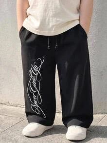 1pc Young Boy Casual Sports Cute Daily Comfortable Street Style Versatile Printed Straight Leg Long Pants Suitable For Outings, School, Daily Gatherings, All Seasons, Back To School - Multicolor - View 1