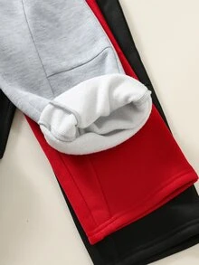 SHEIN 3pcs Kids Young Boy Autumn/Winter Casual Pants Wide Leg Basic Long Pants Multi-Pack Boys Sweatpants - Multicolor - View 7