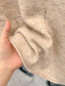 SHEIN LUNE CURVE Plus Size Women's 2 In 1 Patchwork Casual Everyday Long Sleeve Sweater - Multicolor - View 8