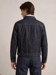 QuarKem Men's Streetwear Casual Black Denim Jacket - Black - View 7