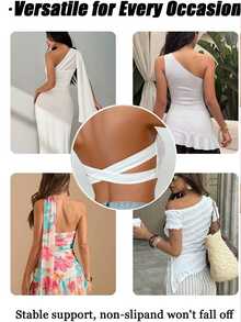 SHEIN 1 buah Bra Tanpa Lengan Berenda Motif Patchwork untuk Wanita - Putih - View 5