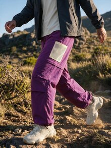 WanderVale Women's Minimalist Fashion Multi-Pocket Elastic Waist Hiking Pants Suitable For Outdoor Sports - Purple - View 5