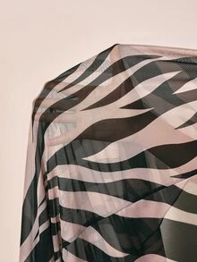 Zivah Women's Zebra Print Round Neck Casual Daily Cover-Up Dress - Multicolor - View 9