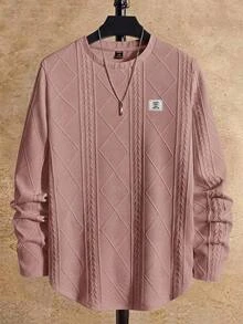 Manfinity RebelGame Men's Casual Versatile Daily Long Sleeve T-Shirt Halloween Winter Party Autumn - Pink - View 1