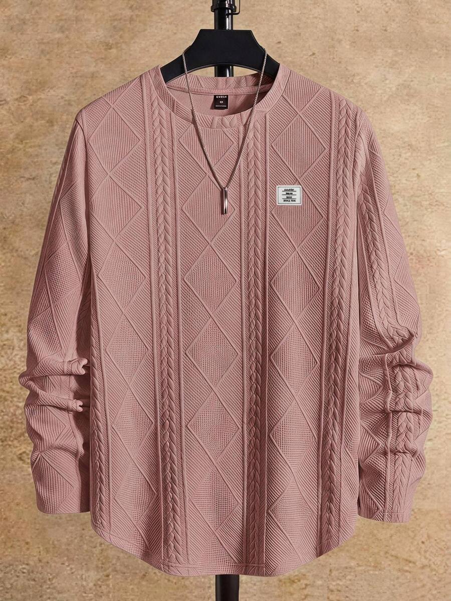 Manfinity RebelGame Men's Casual Versatile Daily Long Sleeve T-Shirt Halloween Winter Party Autumn - Pink - View 1