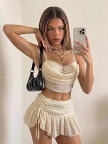 SHEIN ICON Women Two Pieces Outfits For Daily Wear - Apricot - View 1