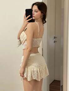 SHEIN ICON Women Two Pieces Outfits For Daily Wear - Apricot - View 2