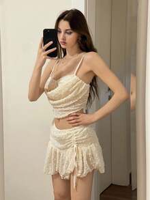 SHEIN ICON Women Two Pieces Outfits For Daily Wear - Apricot - View 6