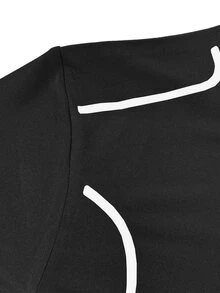 Sport MetroGents Men's Loose Fit Colorblock Casual Sports T-Shirt, Summer, Gym - Black - View 7