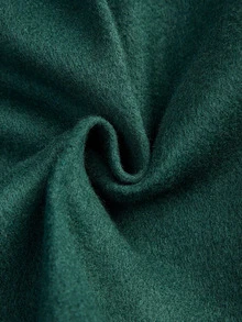 Editum Women's Solid Color Lapel Neck Long Sleeve Double-Breasted Elegant Overcoat - Dark Green - View 12