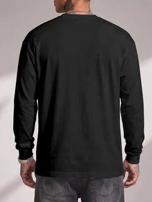 Sport MetroGents Futuristic Cyber Tech Mechanical Skeleton Outline Loose Casual Long Sleeve Top For Men, Gym - Multicolor - View 3