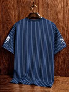 Sport MetroGents Men's Striped Digital Pattern Casual Daily Travel Sports T-Shirt, Gym - Multicolor - View 5