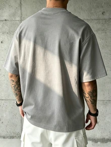 Sport MetroGents Men's Printed Striped Colorblock Crew Neck Short Sleeve Sports T-Shirt, Gym - Light Grey - View 3