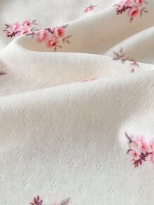 SHEIN 女嬰連身衣 2 件組 長袖花卉印花褲 日常穿著 卡其色與炭灰色 秋冬款 - 彩色 - 查看 9