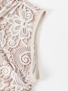 SHEIN LUNE [Printed Design] Spring/Summer New Elegant Romantic Lace Hollow-Out Printed Tank Top, Slim-Fit Versatile Undershirt, Garden Party Bachelorette Party, Wedding Beige - Apricot - View 6