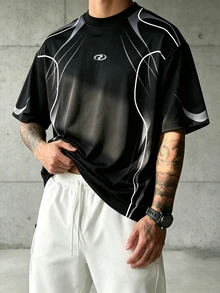 Sport MetroGents Men's Striped Colorblock Crew Neck Short Sleeve Sports T-Shirt For Daily Wear, Gym - Multicolor - View 4