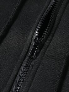 Sport MetroGents Men's Spider Print Side Stripe Zipper Placket Hooded Sports Sweatshirt,Halloween, Gym - Multicolor - View 4