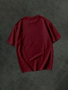 Sport MetroGents Men's Contrast Trim Short Sleeve Sports T-Shirt, Gym - Burgundy - View 2