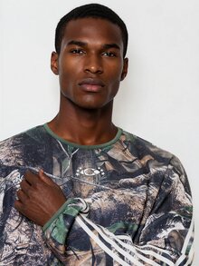 FORM&CHAOS Men's Fall Tropical Plant Print Striped Sweatshirt Hiking Beach Sports Grey Camo Streetwear - Multicolor - View 3