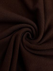 Easowa Solid V Neck Knit Top In Summer Office Business Business Work Dark Brown Casual Basic - Brown - View 5