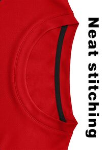 Sport MetroGents Men's Plus Size Geometric Print Crew Neck Short Sleeve Sports T-Shirt - Red - View 4