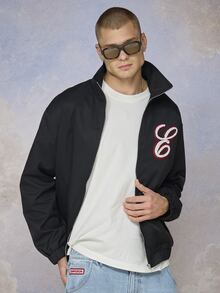 Emperor Jaket Olahraga Denim Longgar Warna Hitam untuk Pria - Hitam - View 1