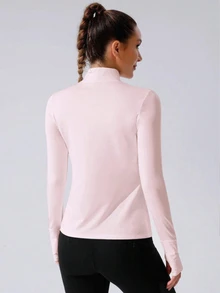 Eassivo Eassivo Comfortable Breathable Zip-Up Stand Collar Sports Jacket - Pink - View 3