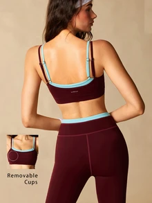 VARSIVA Women's Colorblock Camisole Top And Leggings Casual Athleisure Athletic Active Daily Sports Activewear Set Gym Workout Light Blue Autumn - Multicolor - View 2