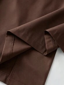 Selianne Women's Solid Color Casual Versatile Daily Travel Trench Coat Jacket - Coffee Brown - View 6