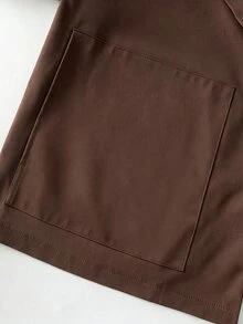 Selianne Women's Solid Color Casual Versatile Daily Travel Trench Coat Jacket - Coffee Brown - View 5