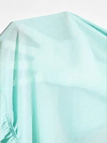 Femmeverse Plus Size Women Layered Ruffle Trim Long Sleeve Casual Top, Elegant Holiday Top Fall - Mint Green - View 5