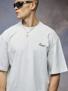 Emperor Men's Summer Grey Pattern Casual T-Shirt - Grey - View 5