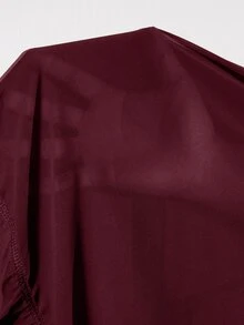 Femmeverse Atasan Kasual Lengan Panjang Berlapis Ruffle untuk Wanita Ukuran Plus, Gaya Elegan untuk Liburan Musim Gugur - Burgundy - View 6