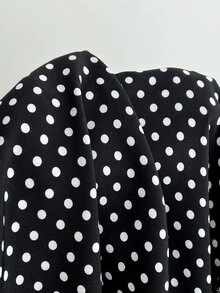 Elamini Vestido de tirantes con volantes y lazo decorativo para mujer - Negro - Ver 5