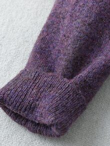 GlowEve CURVE Plus Size Women's Solid Color Casual Versatile Daily Cardigan - Purple - View 7