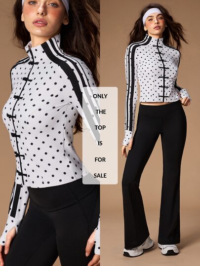 VARSIVA Women's Polka Dot Casual Daily Long Sleeve Sports Jacket