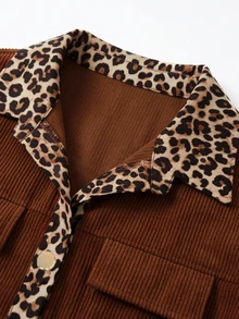 Balvessa Women's Leopard Print Patchwork Casual Daily Summer Dress - Brown - View 3