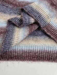 Elamini Women's Autumn/Winter Ombre Dropped Shoulder Long Sleeve Loose Casual Fashionable Sweater - Multicolor - View 8