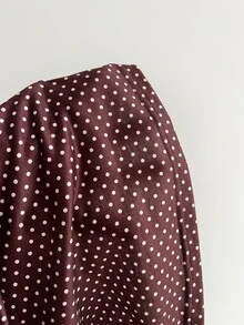 Elamini 女款波點裝飾休閒復古70年代1950年代復古背心，適合日常穿著、度假與約會，白色波點夏季款 - 棕色 - 查看 8