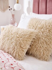 Faux Wool Decorative Pillow Case, Solid Color For Living Room And Bedroom,Fall Decor,Autumn Decor,Room Decor - Khaki - View 6